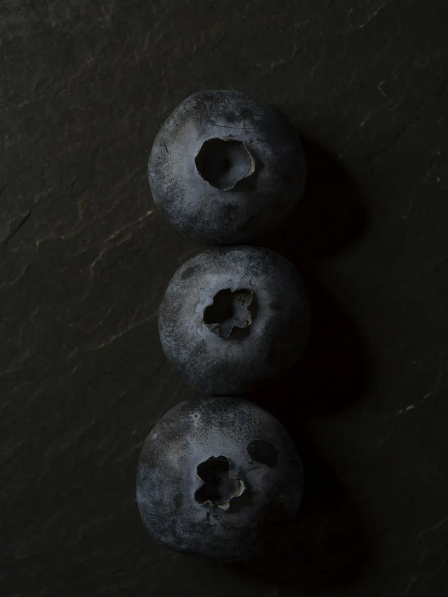 Blueberries up close