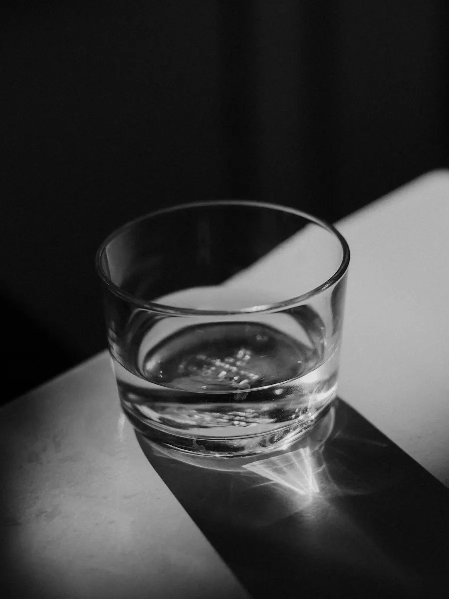 A glass in hard light
